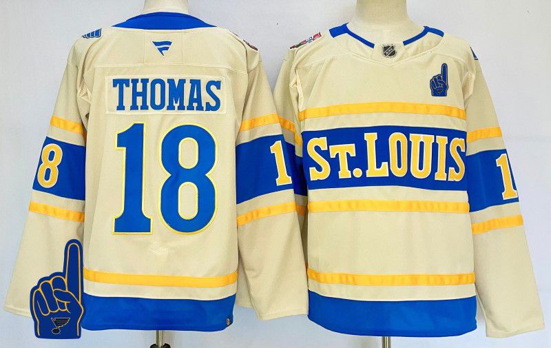 Men St.Louis Blues #18 Thomas Cream Fanatics 2025 NHL Jersey style 1